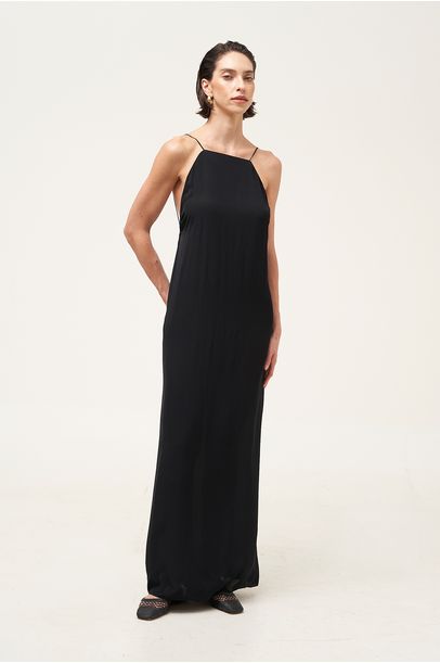 Vestido Longo Acrílico Adriana Degreas - PRETO