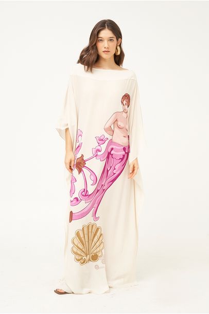 Kaftan Longo Hera Adriana Degreas - OFF WHITE