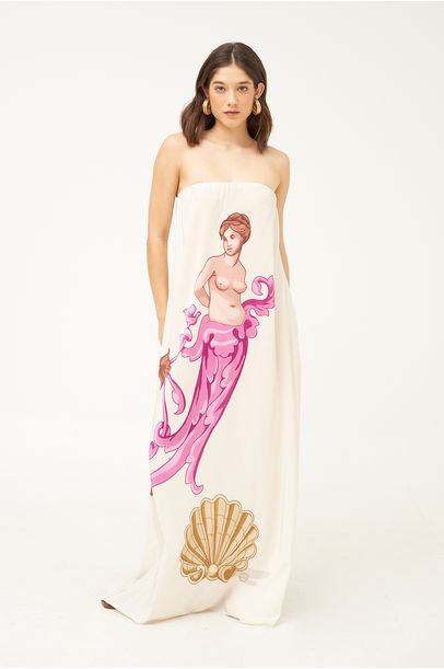 Vestido Tqc Longo Adriana Degreas - OFF WHITE