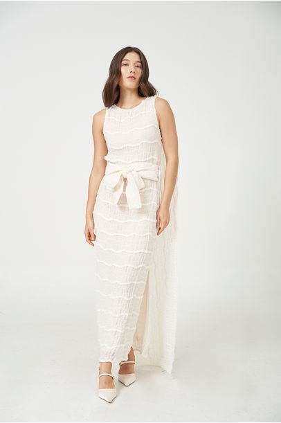 Vestido Midi Talasi Framed - OFF WHITE