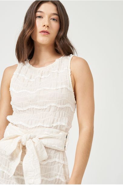 Vestido Midi Talasi Framed - OFF WHITE