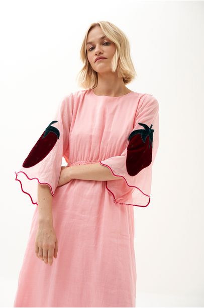 Vestido Linho Bordado Missinclof - ROSA