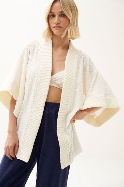 Kimono Atoalhado Tricot Missinclof - OFF WHITE