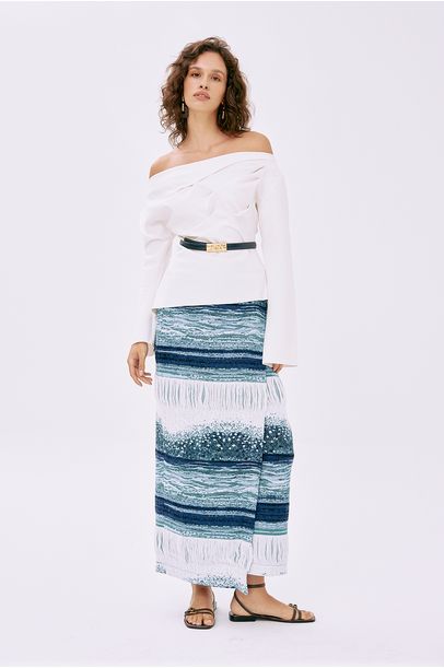 Saia Midi Envelope Nami Framed - AZUL