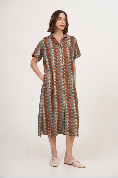 Chemise Geométrico Vintage Anotheroom - Multicolorido