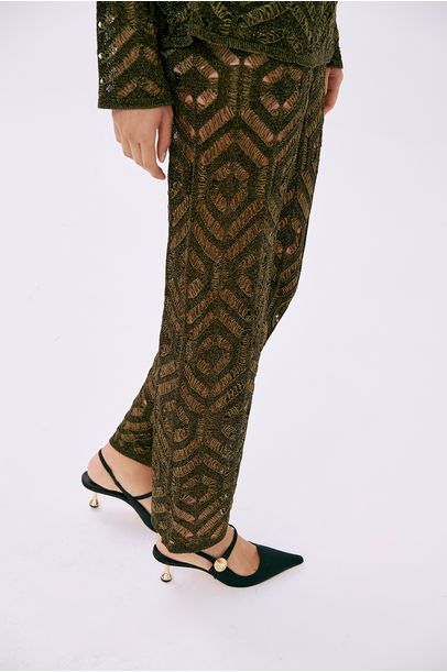 Calça Reta Renda Crisalida Gig - VERDE