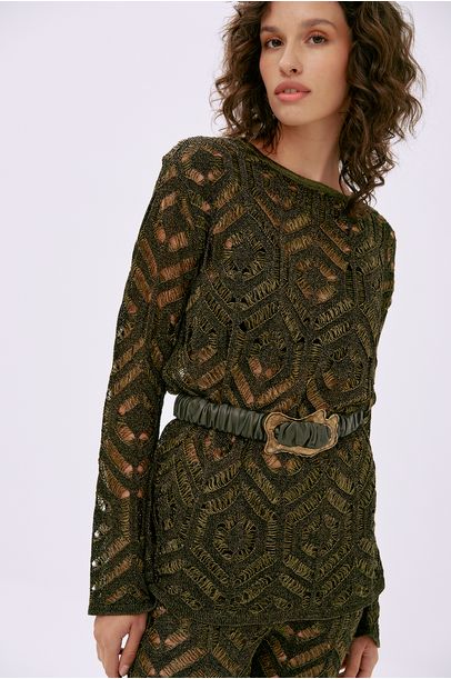 Blusa Ml renda Crisalida Gig - VERDE
