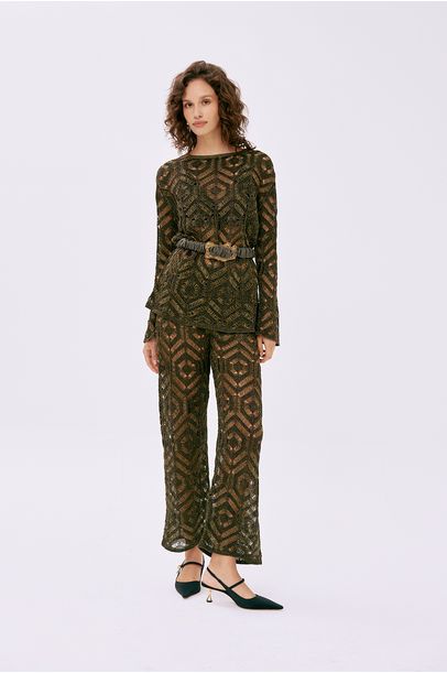 Blusa Ml renda Crisalida Gig - VERDE