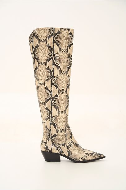 Bota Couro Python Aline Nk - ANIMAL PRINT