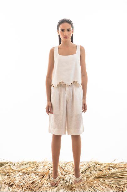 Blusa Ondas Off White Rebeca Sampaio - Off White