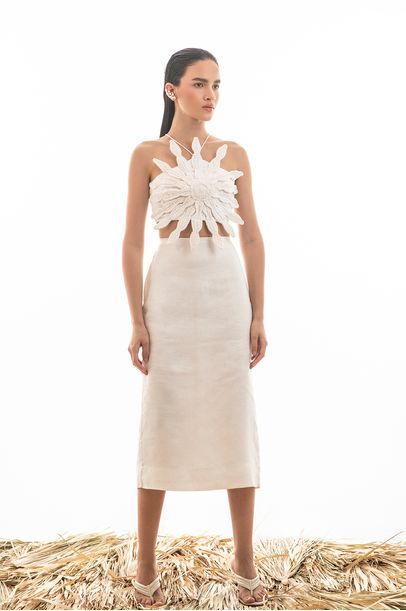 Saia Lapis Off White Rebeca Sampaio - Off White