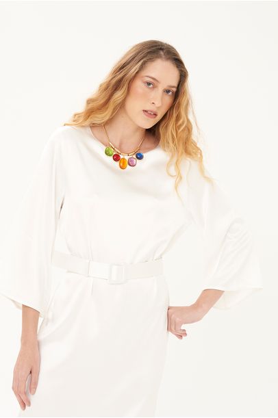 Vestido Arts & Crafts All Most Vintage - OFF WHITE