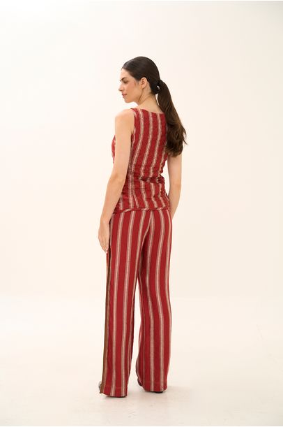 Calça Risca Cátia Nk - VERMELHO