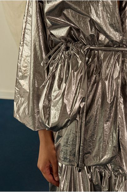 Casaco Nylon Alumínio Paula Raia - PRATA