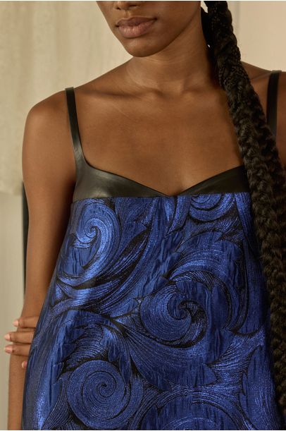 Vestido Mini Jacquard Eclipse Paula Raia - MARINHO