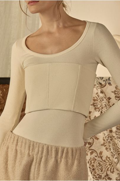 Blusa Ml Malha Itaparica Paula Raia - OFF WHITE