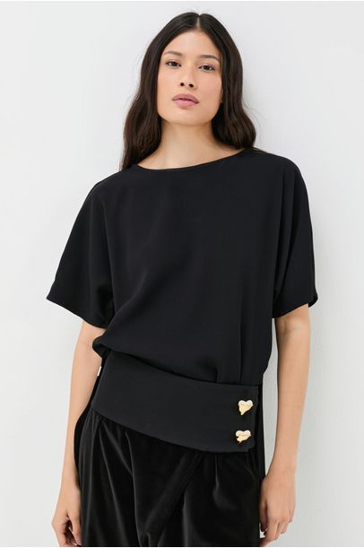 Top Hanna Cris Barros - Preto