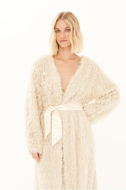 Casaco Plume Framed - OFF WHITE