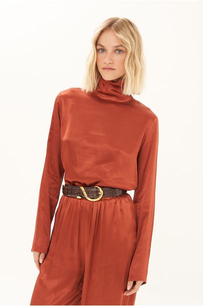 Blusa Gola Alta Fillamê Framed - TERRACOTA
