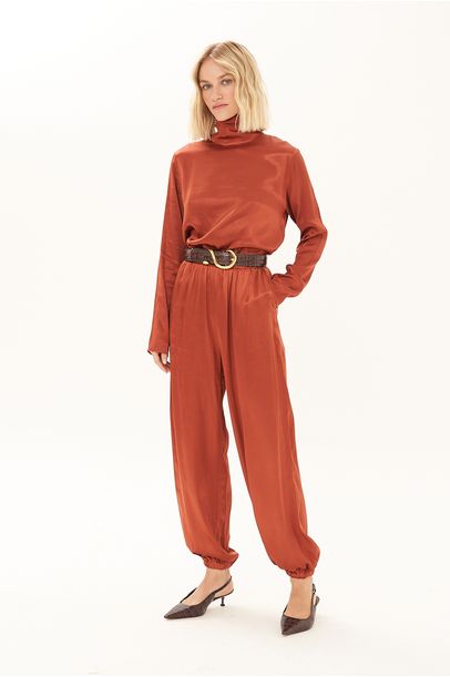 Blusa Gola Alta Fillamê Framed - TERRACOTA