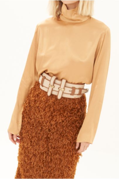 Blusa Gola Alta Fillamê Framed - BEGE
