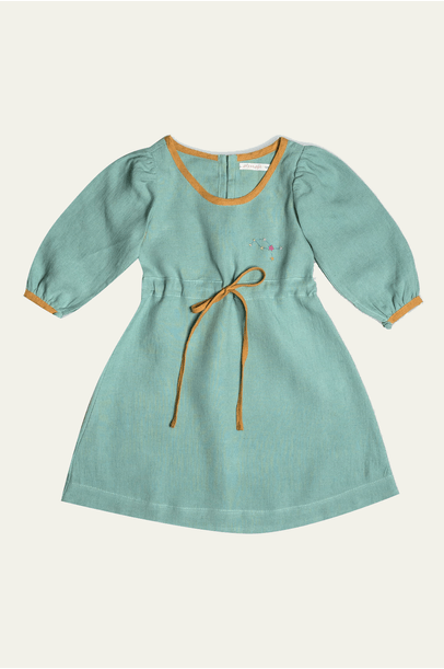 Vestido Estrela Linho Laguna Bordado Constelação Oli+Sofi - Azul