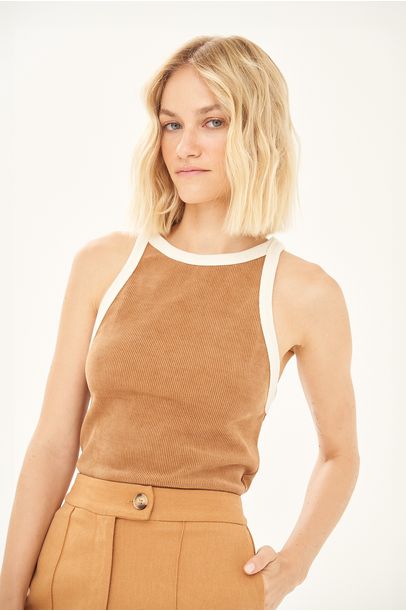 Regata Bicolor Cord Clemence - CARAMELO