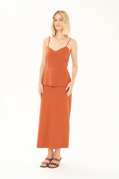 Vestido Midi Milo Clemence - TERRACOTA