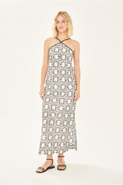Vestido Midi Julieta Clemence - OFF WHITE