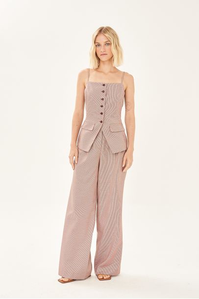 Calça Reta Copper Clemence - XADREZ