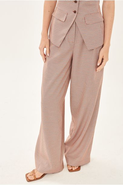 Calça Reta Copper Clemence - XADREZ