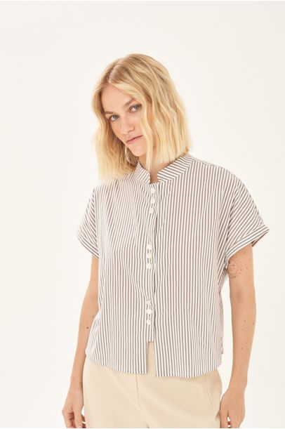 Camisa Mc Stripe Clemence - CINZA