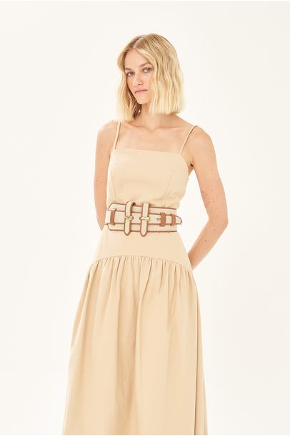 Vestido Midi Maran Clemence - BEGE