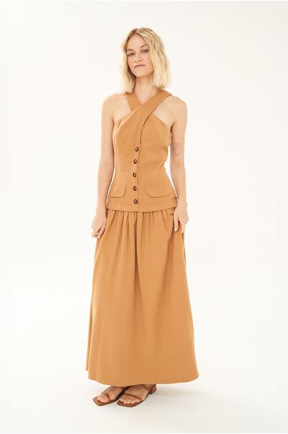 Vestido Midi Domini Clemence - CARAMELO