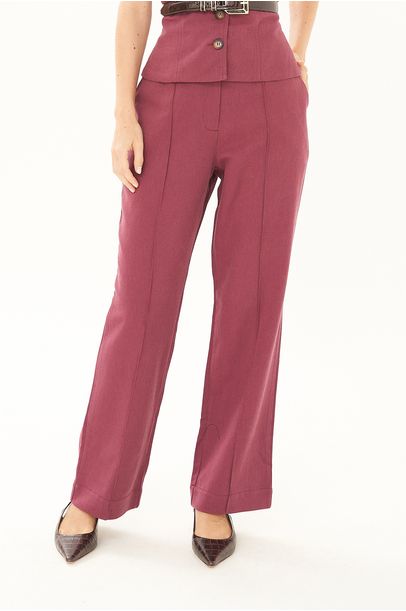 Calça Reta Domini Clemence - VINHO