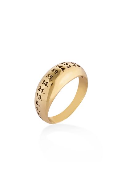 Anel Fibonacci Arredondado Dourado Mika Ferrari - Dourado