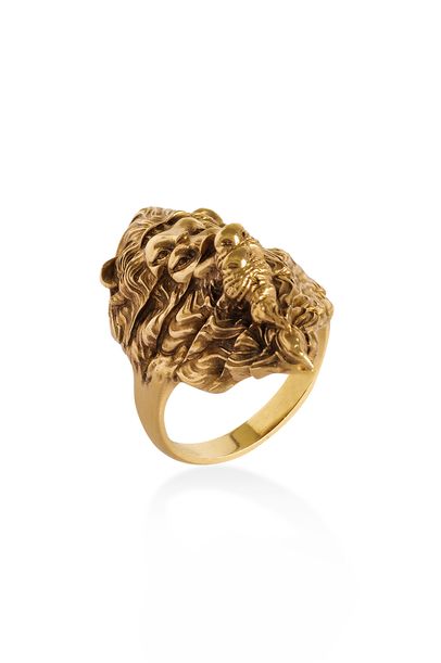Anel Leão Dourado Mika Ferrari - Dourado