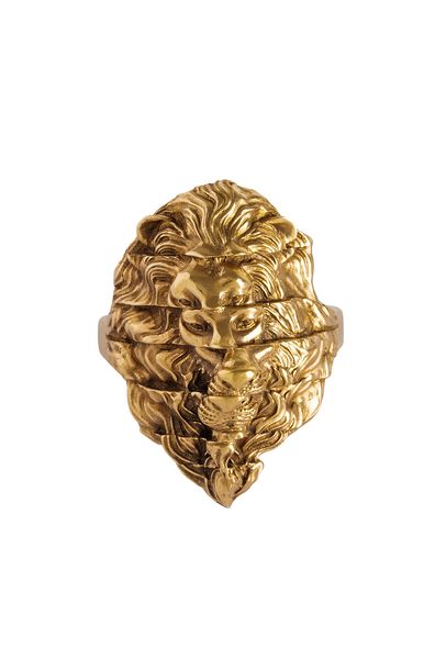 Anel Leão Dourado Mika Ferrari - Dourado