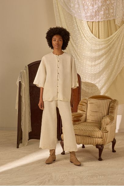 Camisa Mc Linho Classic Paula Raia - BEGE