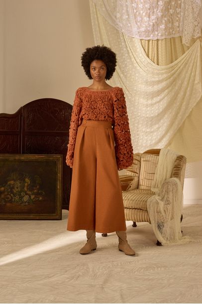 Calça Pantacourt Sarja Kumari Paula Raia - TERRACOTA