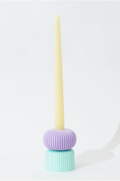 Castiçal Candy Lavanda Verde Cian - Lilas