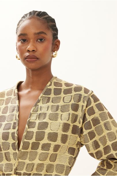 Kimono Jacquard Lurex Cerâmica Lilly Sarti - DOURADO