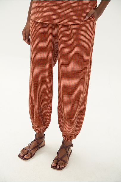 Calça Reta Helena Savy - TERRACOTA