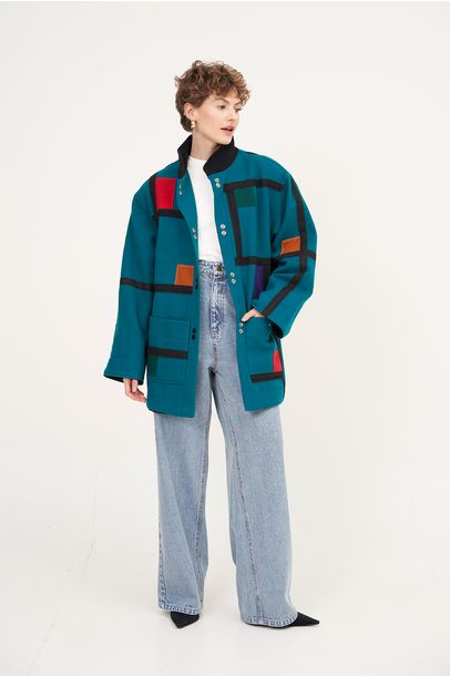Casaco La Mondrian Loop Vintage - Multicolorido
