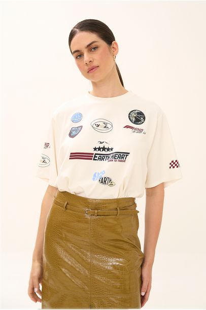 T-Shirt Silk Earth Nk - OFF WHITE
