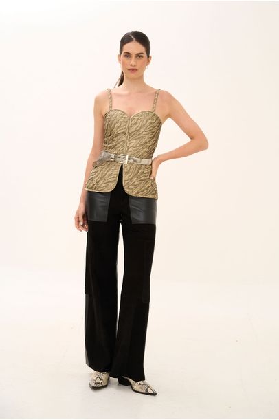 Blusa Jacquard Stone Jane Nk - BEGE