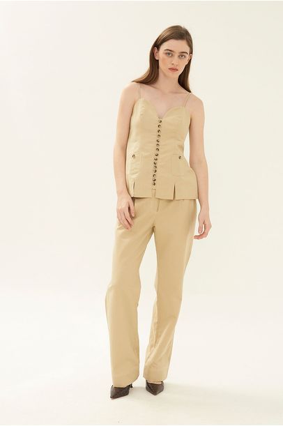 Calça Reta Erika Caché - BEGE