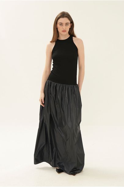 Vestido Longo Regata Malha Modem - PRETO
