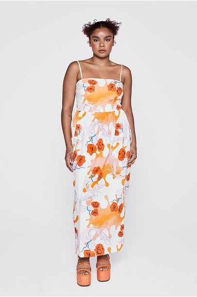 Vestido Midi Aglio Rosado Lo De Lui - Floral