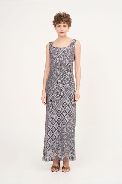 Vestido Renda Prata Loop Vintage - PRATA